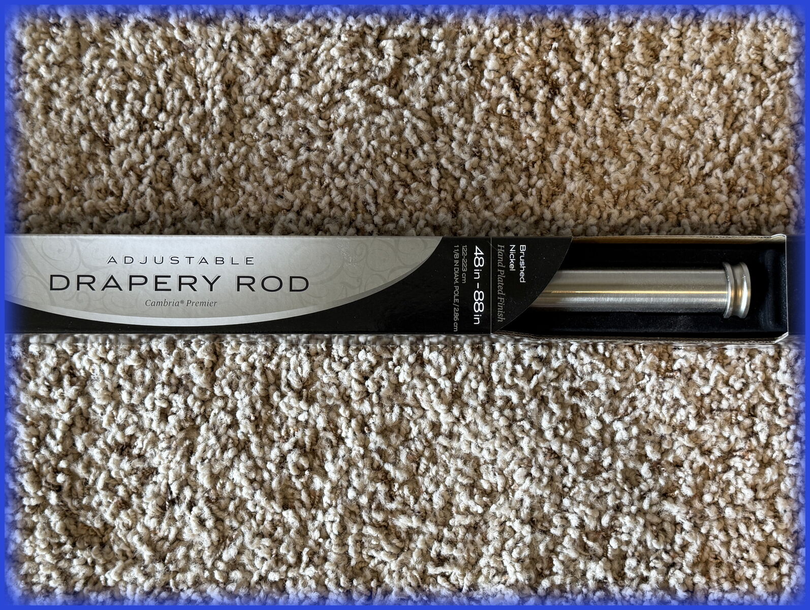 Cambria Premier Complete Decorative 48-Inch to 88-Inch Curtain-Drapery Rod / Brushed Nickel **Brand New/Never Opened**