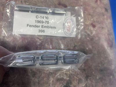 1969-70 Chevy Chevelle Fender Emblem 396 Chrome