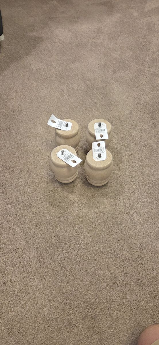 4 decorative bun feet for furniture - unfinished