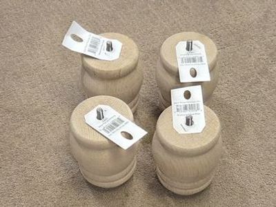 4 decorative bun feet for furniture - unfinished