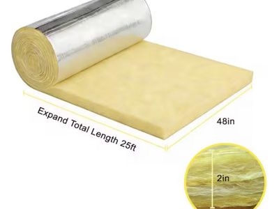 48 in. x 25 ft. Aluminum Foil Fiberglass Insulation Roll Radiant Barrier For Outdoor/Indoor Freezing Weather