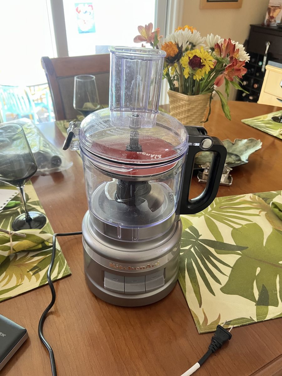 KitchenAid Food Processor Silver 3-Speed with Blade and Pusher Attachment
