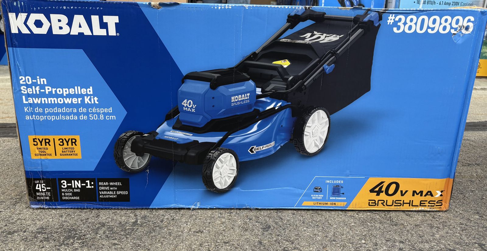 NEW Kobalt Gen4 40V 20 inch Self Propelled Battery Mower with Battery