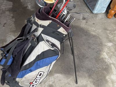 Ogio Golf Bag with Full Set of Used Golf Clubs - Drivers, Irons, Wedges