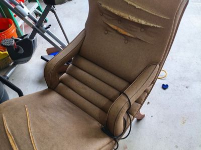 Brown Upholstered Chaise Lounge Chair with Nailhead Trim
