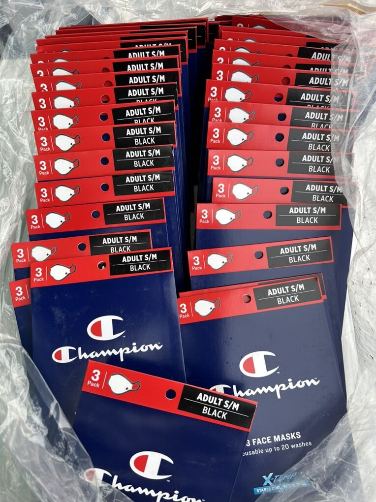 Lot Of 164 Packs Of 3 Champion Adult Face Masks