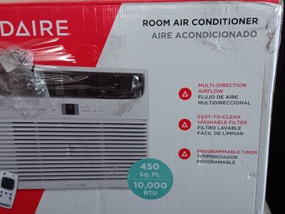 Frigidaire window mount air conditioner with programmable timer.