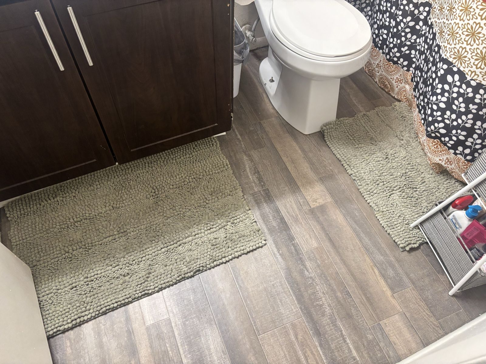 2-Piece Eucalyptus Green Bath Rug Set (20x32 and 17x24)