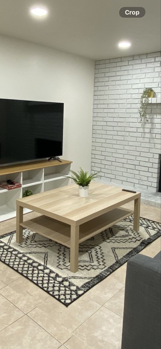 Light Wood Coffee Table with Lower Shelf