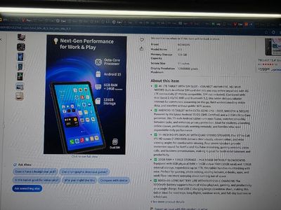 NOBKLE 11 Inch Android 15 Tablet with 4G