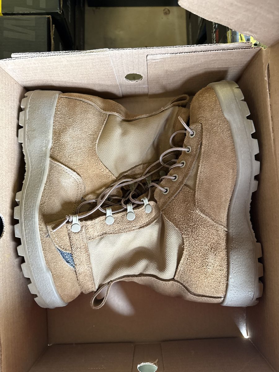 Mens Tan Combat Boots Size 7 Wide Fit Belleville