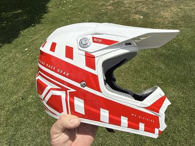 MSR SC2 MX Division Motocross Helmet - DOT & ECE 22.05 Certified, Red/White, MD