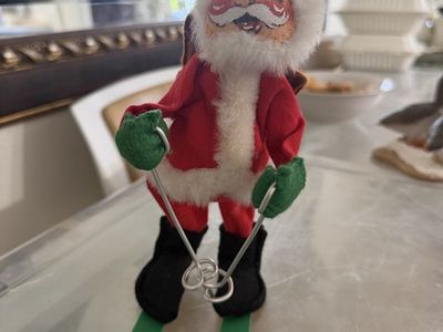 Vintage Skiing Santa Claus Figurine Die Kreativen Felt Christmas Decor Doll