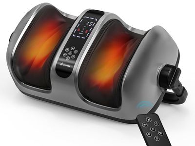 ALLYOUGER Shiatsu Foot Massager Machine with Heat & Remote, 4 Programs, 3 Speeds, Rolling Massage