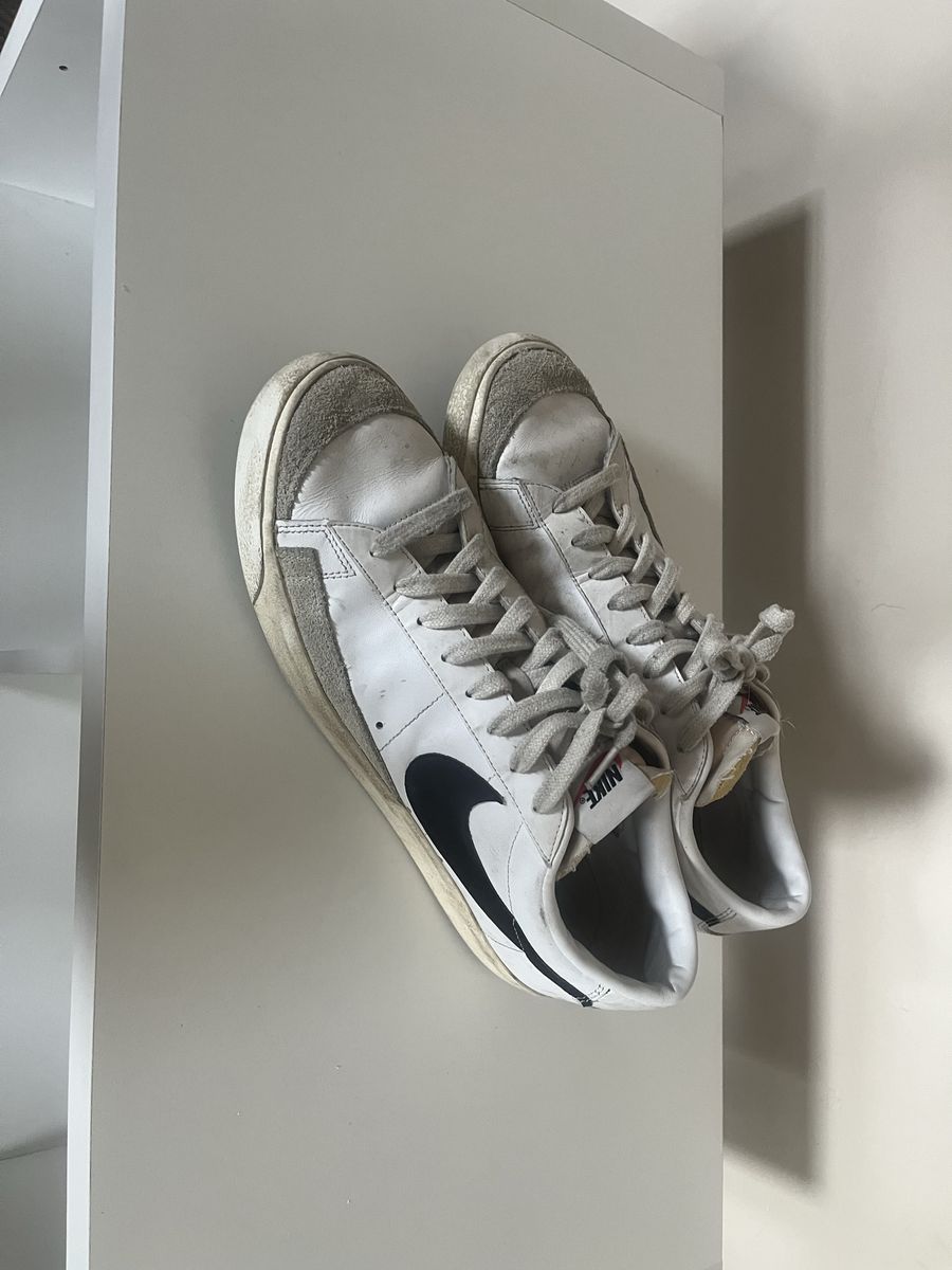 Nike Blazer Low '77 Vintage White Black Men's Sneaker - Leather Upper