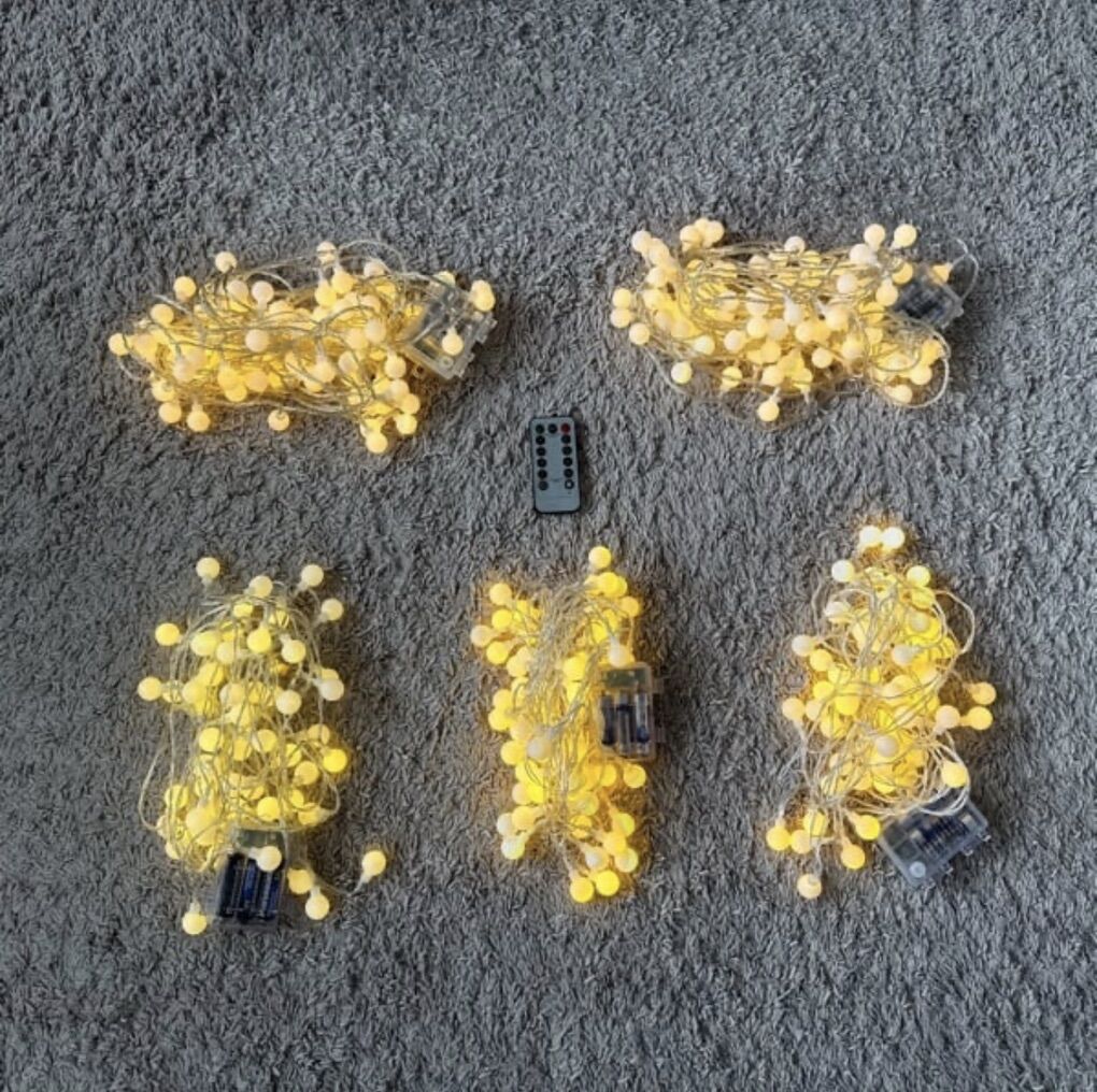 Battery powered LED string lights