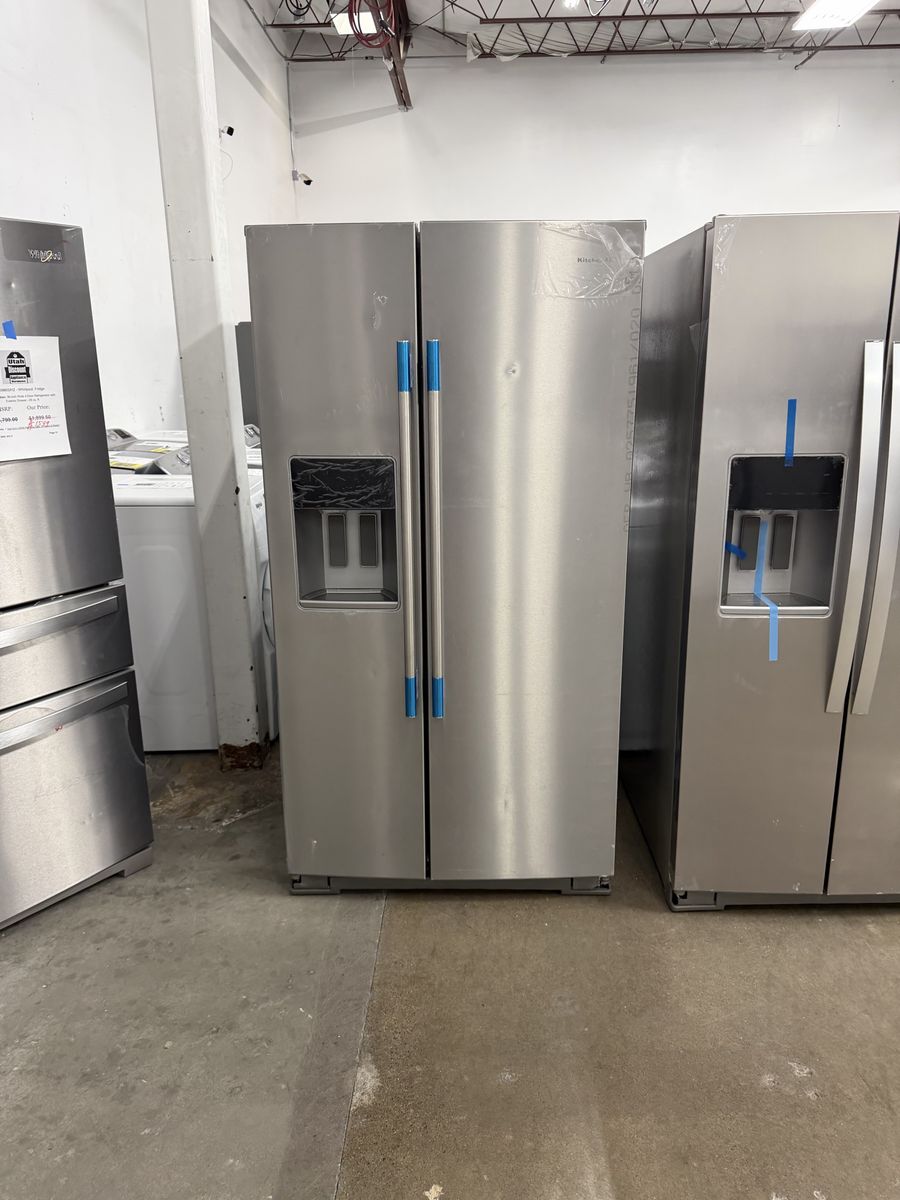 NEW KITCHENAID 28.7 C FT STAINLESS SIDE BY SIDE