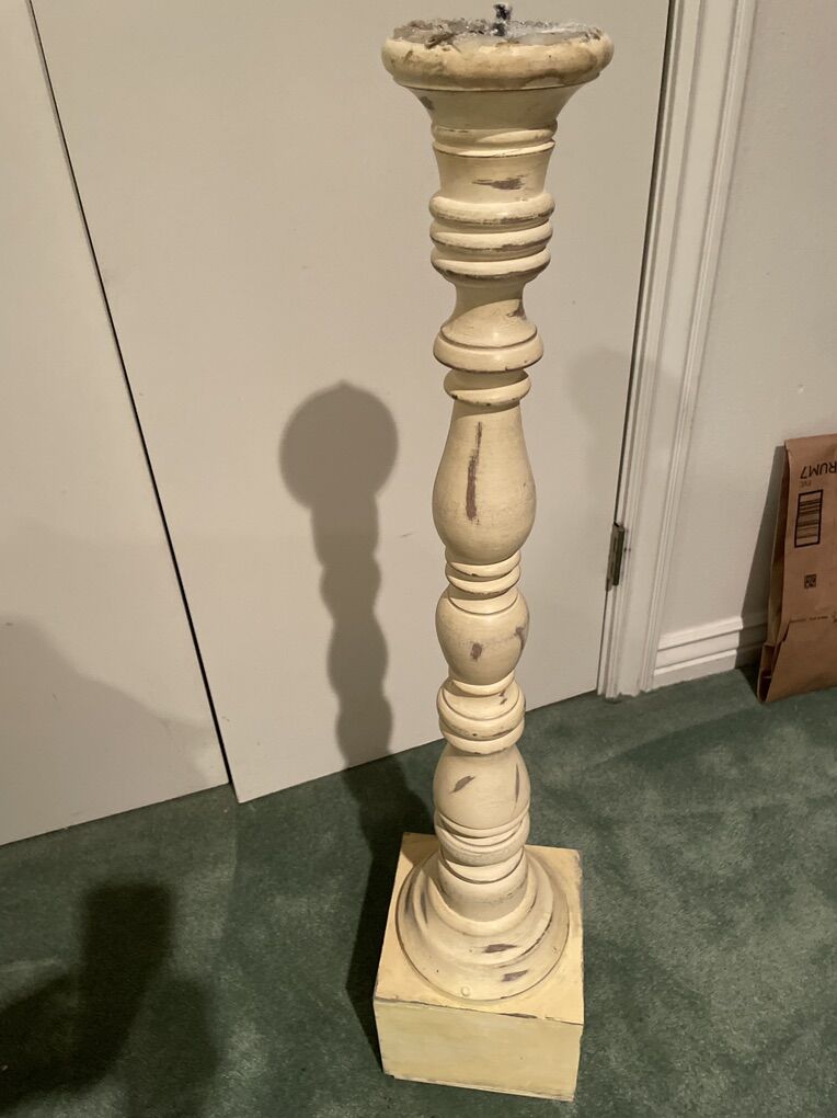 Vintage Cream Candlestick