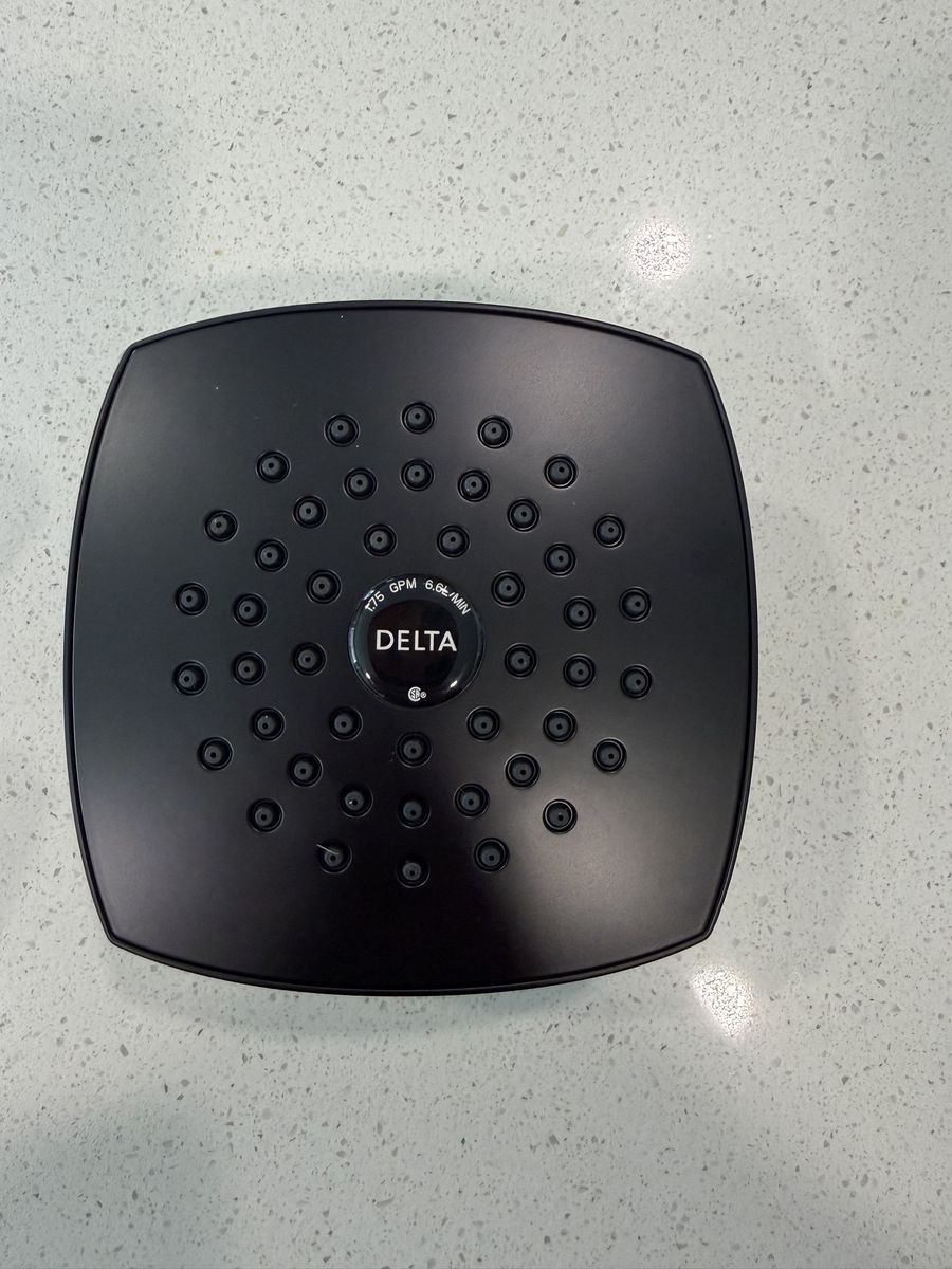 Delta Matte Black Square Raincan Shower Head 1.75 GPM