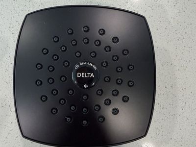 Delta Matte Black Square Raincan Shower Head 1.75 GPM