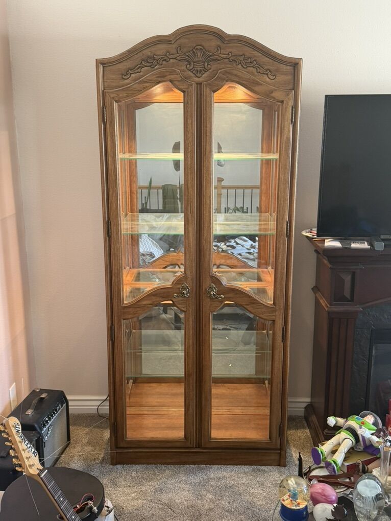 Beautiful Lit Curio Cabinet