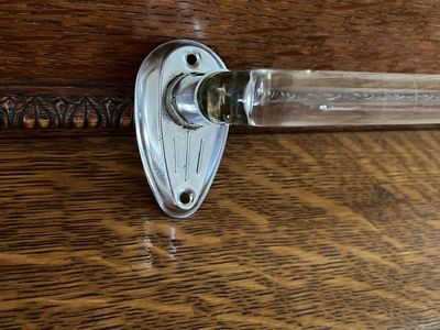 Antique/Vintage Bent Clear Glass Towe
