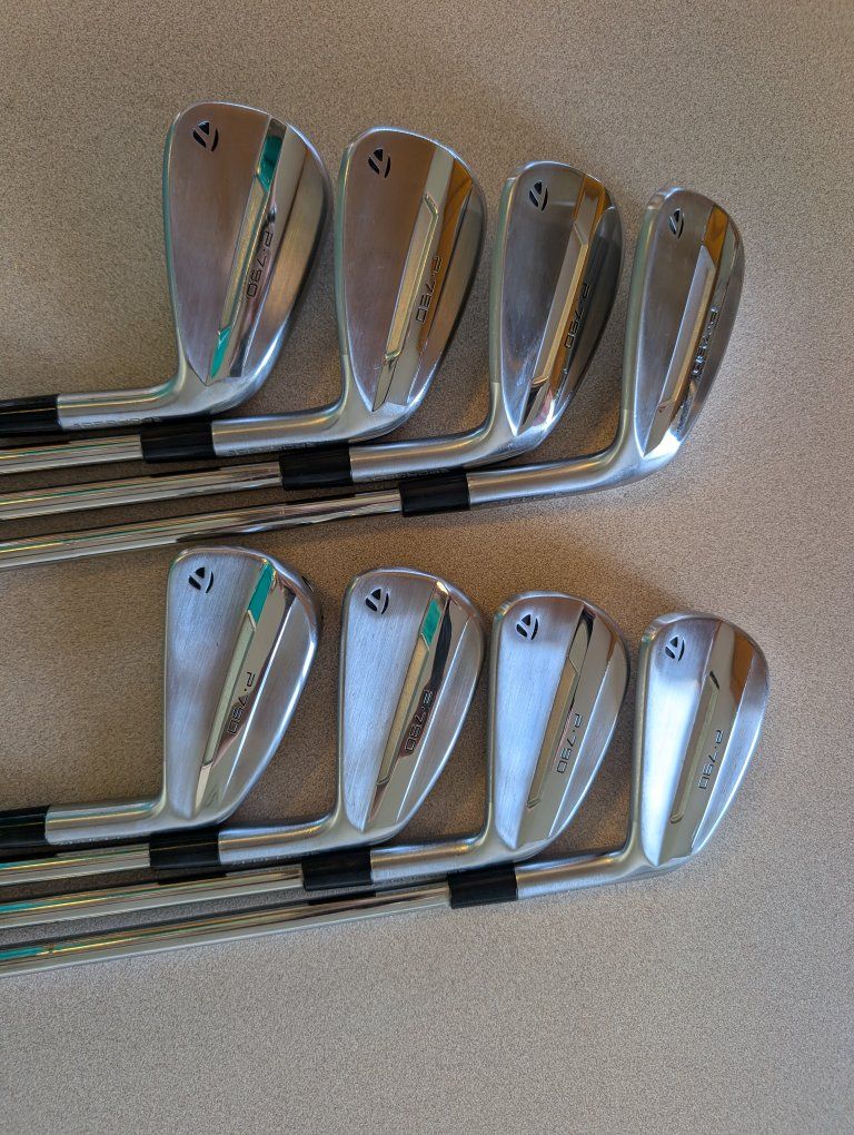 2025 TaylorMade P 790 Irons, 4-P, A. KBS tour lite, stiff flex.