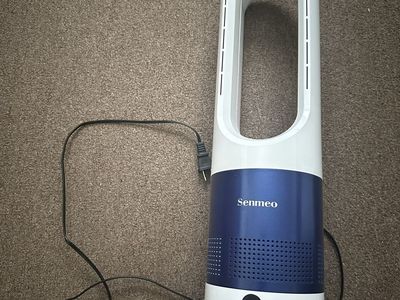 Senmeo Bladeless Tower Fan - White & Blue, Portable Cooling Appliance