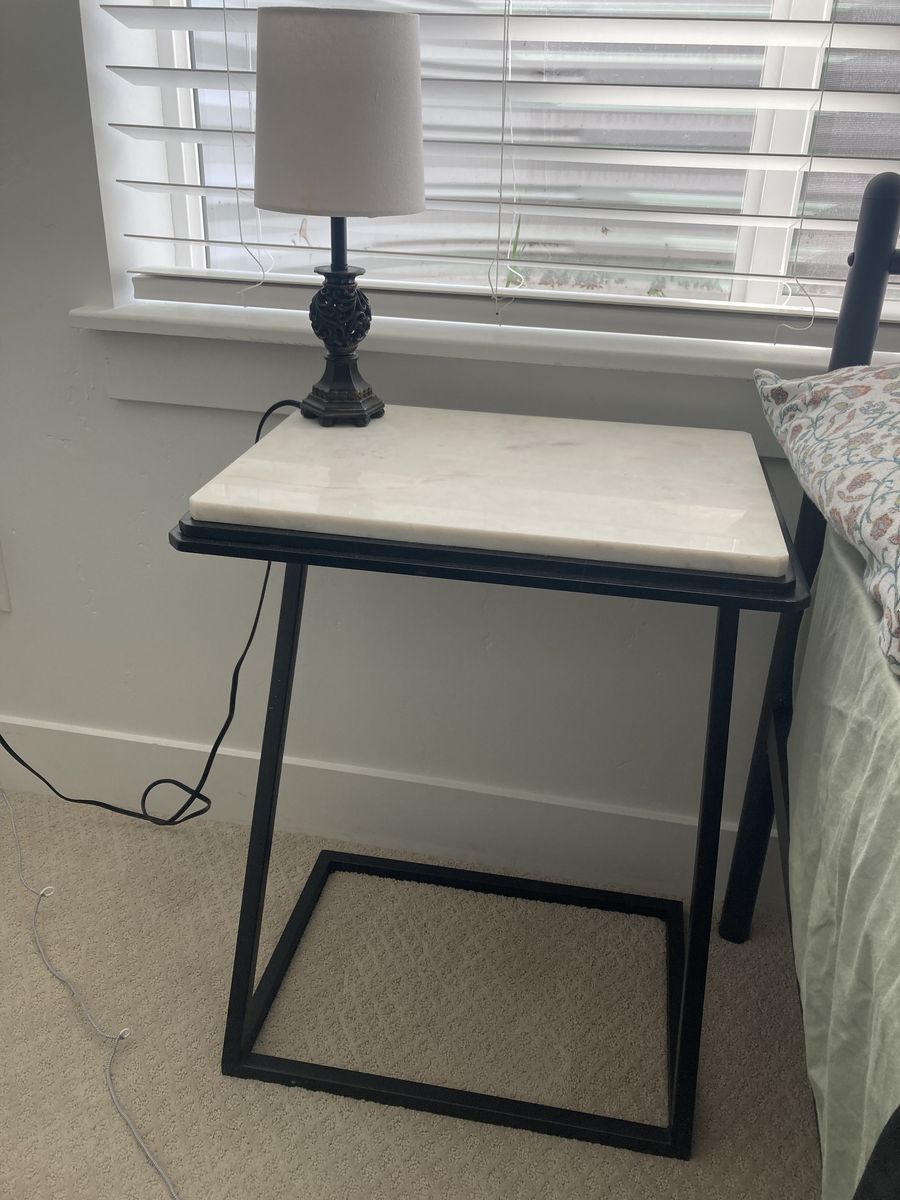Small bedside table - metal and marble
