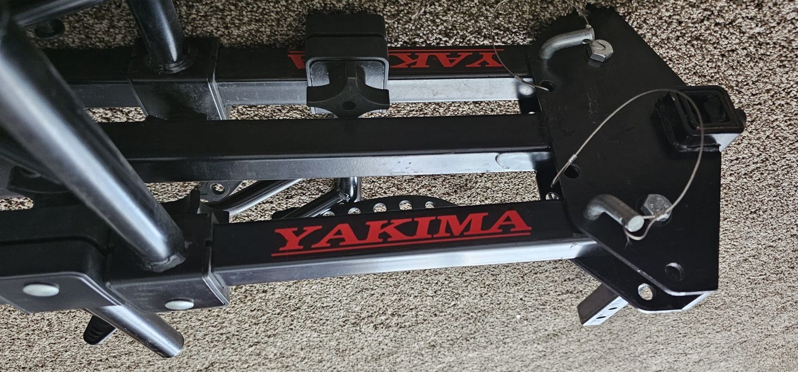 Hitch mounted bike rack for 2 bikes.