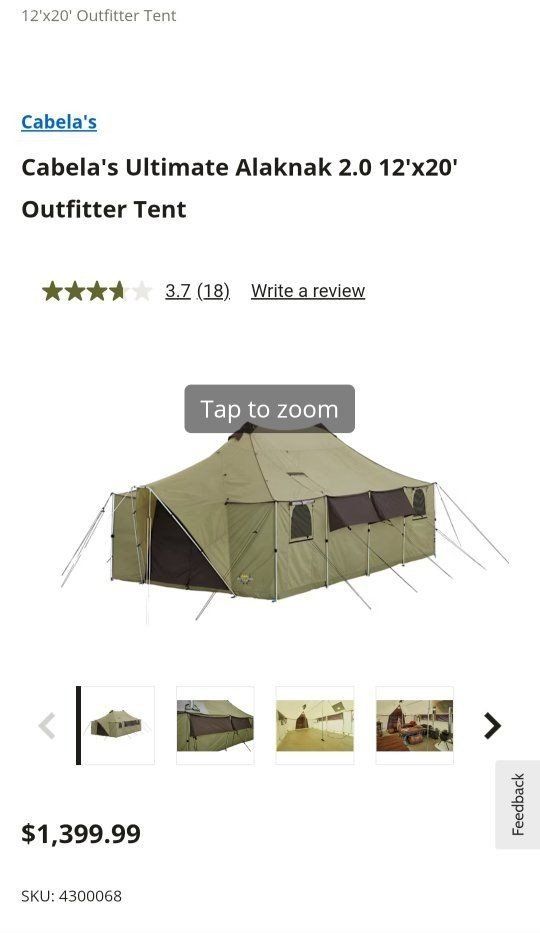 Cabelas Ultimate Alaknak 2.0 12x20 Outfitter Tent