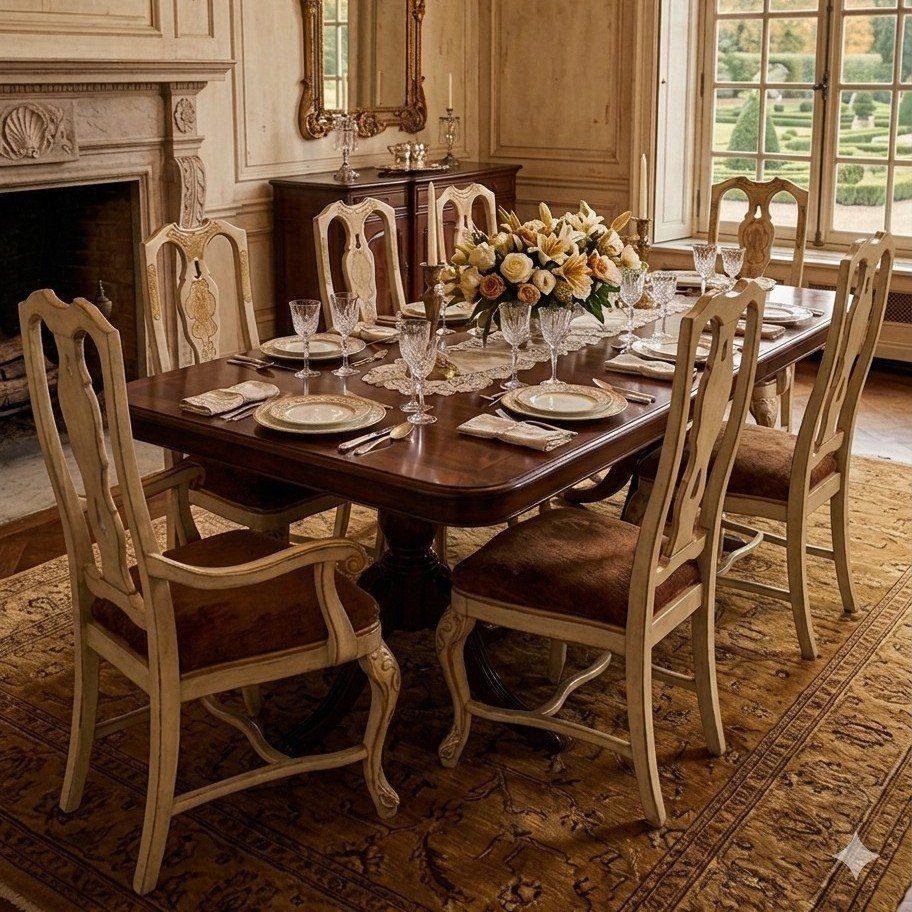 Set of 6 Drexel Heritage Dining Chairs Chinoiserie