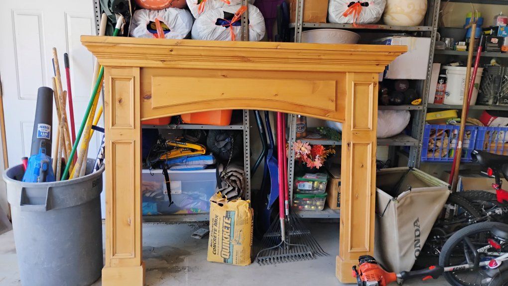 Solid Wood Fireplace Mantel Surround - Light Pine Finish