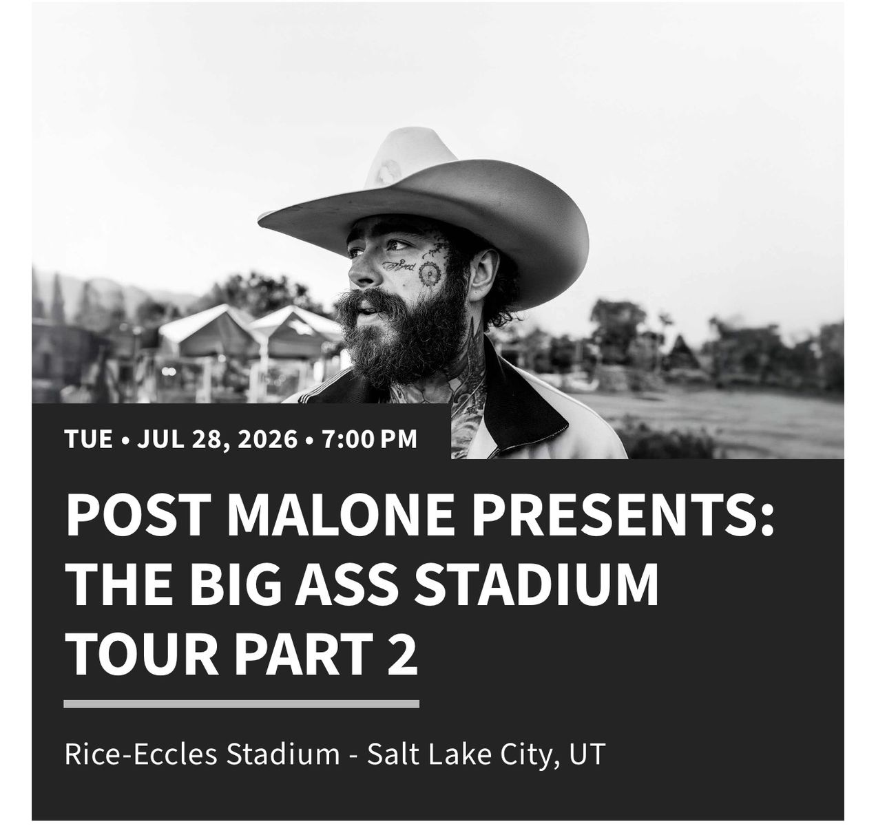 Post Malone tickets row 1 on the floor