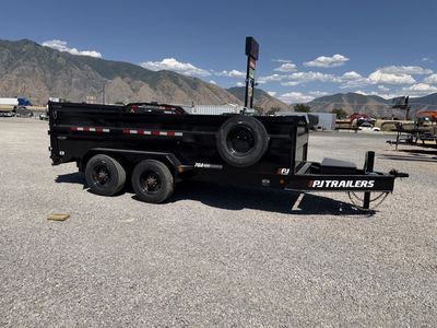 2027 PJ Trailers 7x16 21k HD Low-Pro (DE) Scissor Lift Dump Trailer