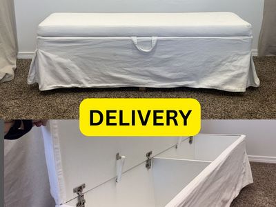 DELIVERY - STORAGE BENCH / Blanket CHEST - 2 inside sections - White