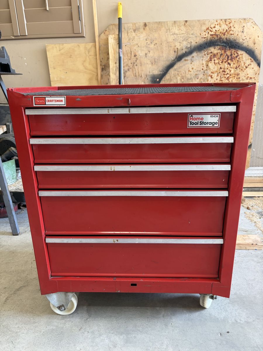 Craftsman 5-Drawer Red Rolling Tool Chest Bottom Box - Home Tool Storage