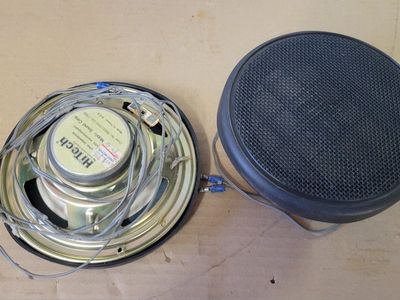 Vintage HiTech Mobile Sound Corp Car Speakers Pair with Grilles