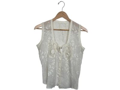 Antique Edwardian Embroidered Cotton Lawn Camisole Blouse c.1905-1915