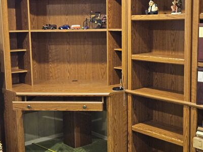 Corner desk with bookcase
