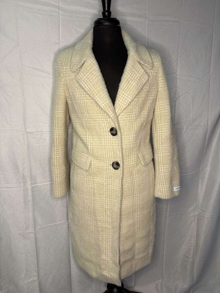 Calvin Klein Wool Blend Long Coat (Womens Size 10)