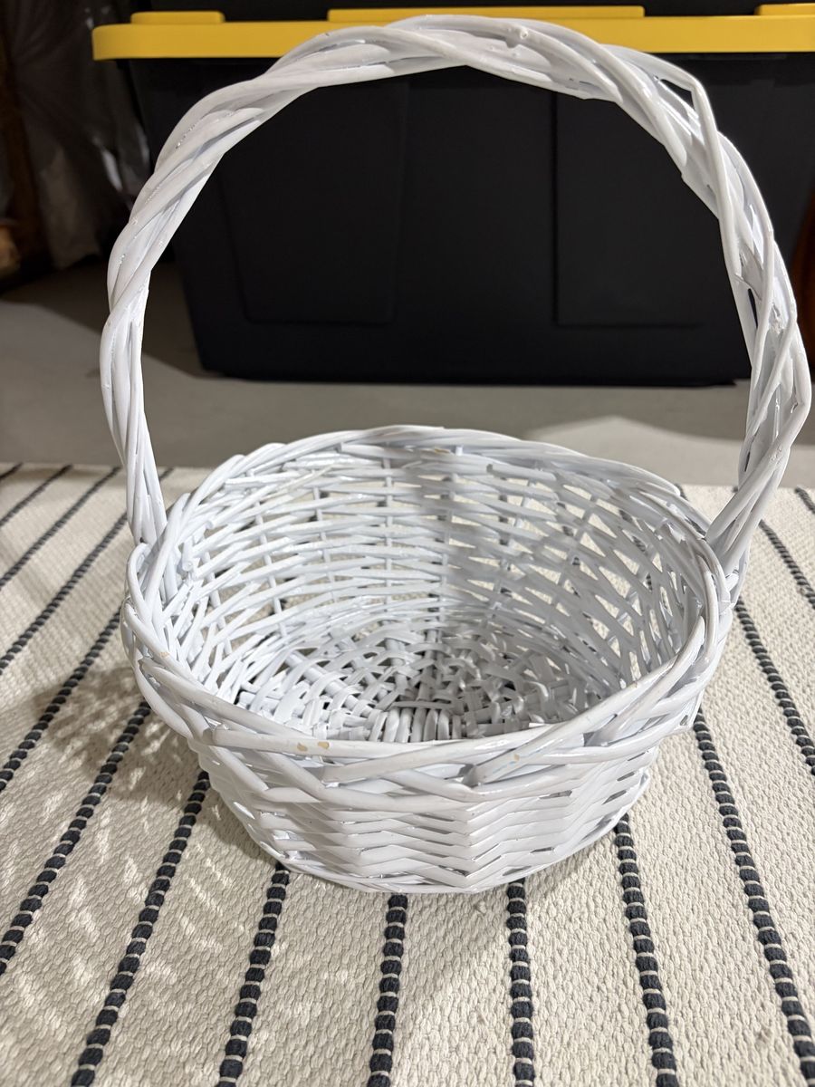 White Wicker Easter Basket