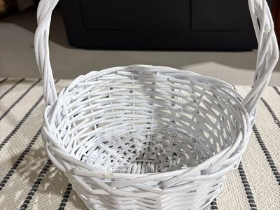 White Wicker Easter Basket