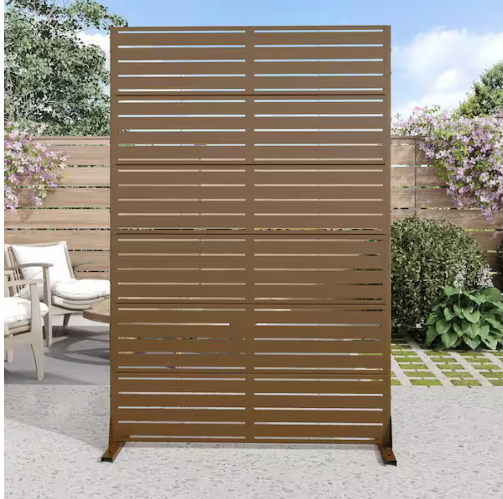 Brown Metal Outdoor Privacy Screen New