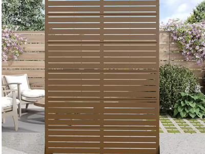 Brown Metal Outdoor Privacy Screen New