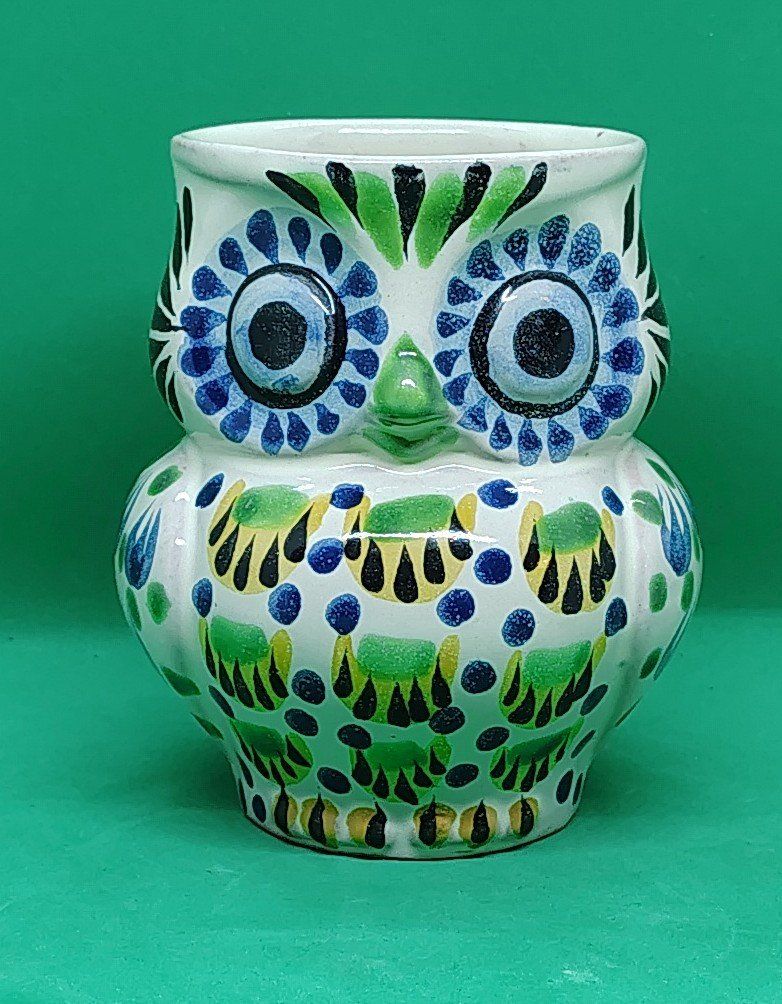 Anthropologie Mexican pottery owl mug