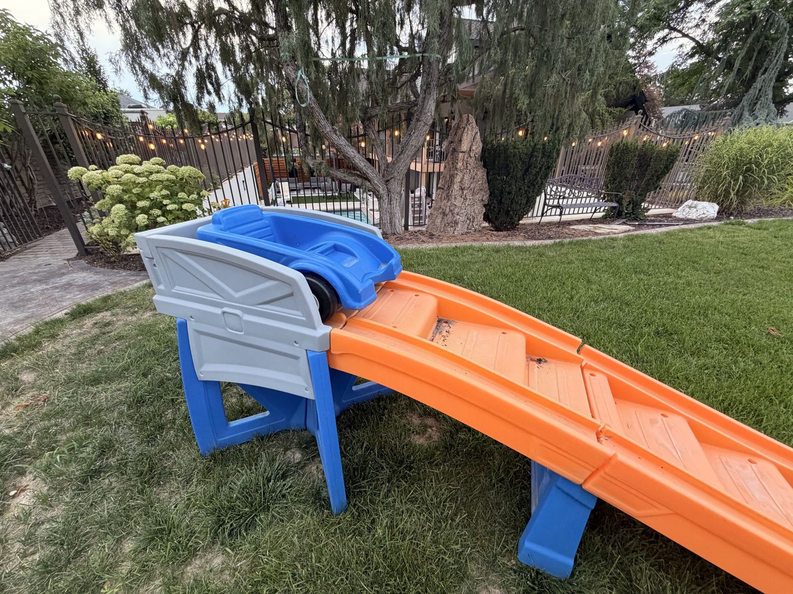 Step2 Up & Down Roller Coaster Ride-On Toy for Toddlers & Kids - Blue & Orange