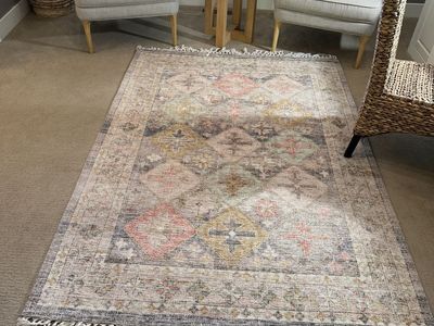 Boho Chic Multi-Color Patterned Area Rug with Tassels
