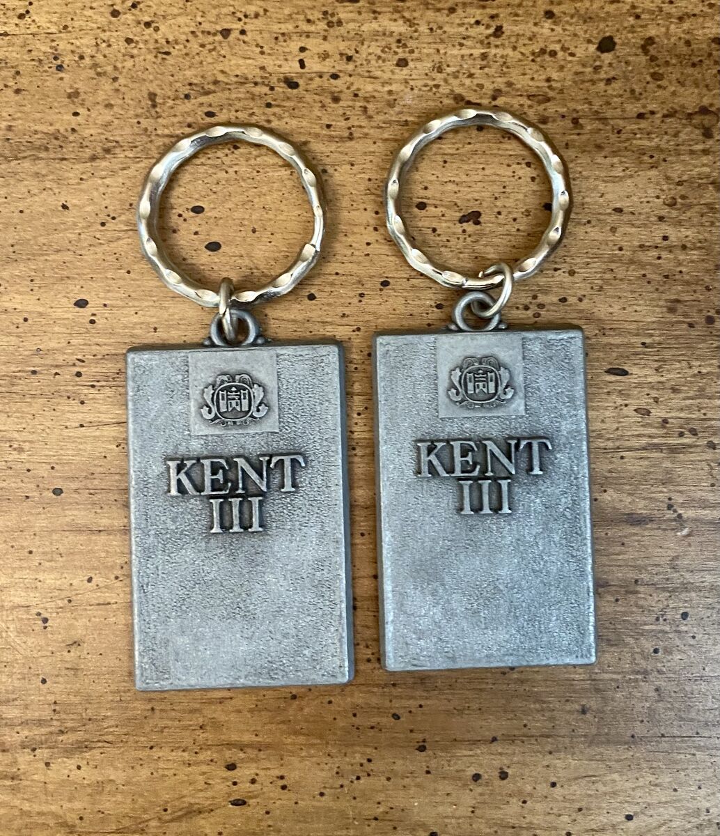 2 Super Cool Vintage Kent III Pewter Keyrings from the 70s - Sold Elsewhere 4 $16+ EACH -C PIXS