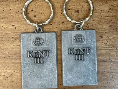 2 Super Cool Vintage Kent III Pewter Keyrings from the 70s - Sold Elsewhere 4 $16+ EACH -C PIXS